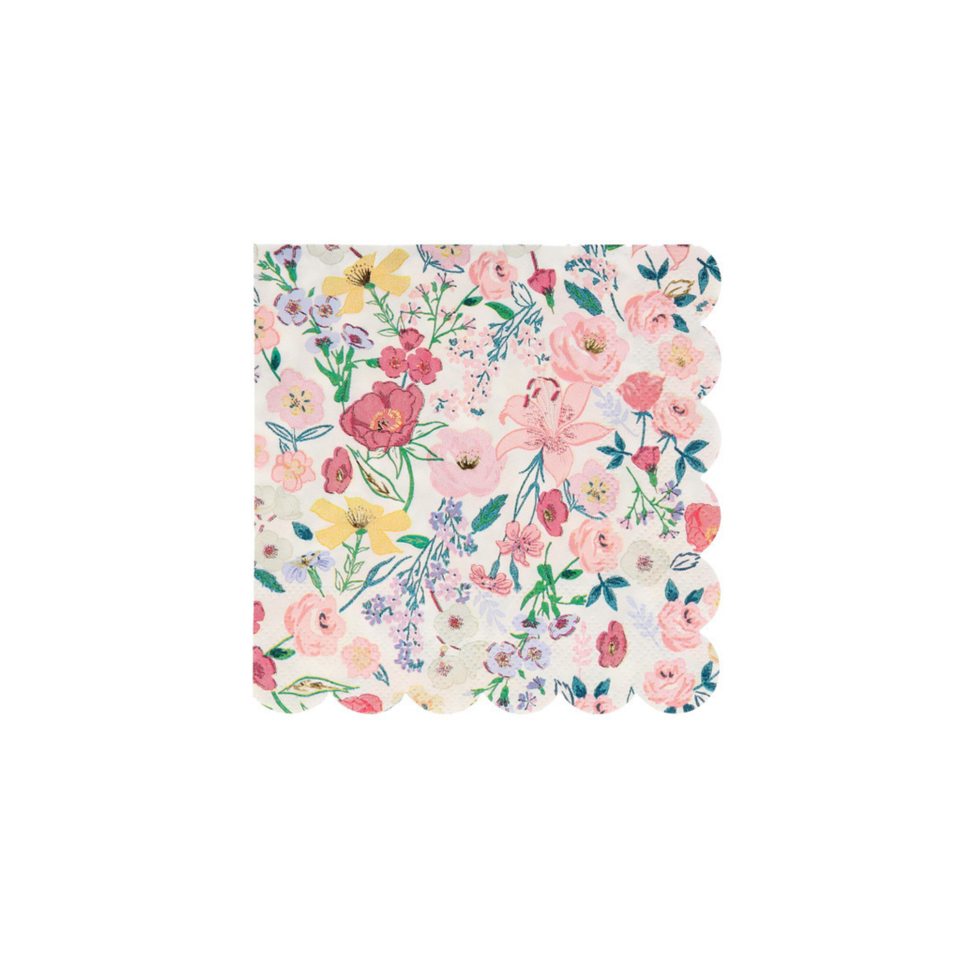 floral motif scalloped napkin