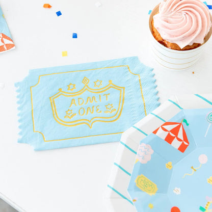 fair ticket colourful napkins by jollity & co.