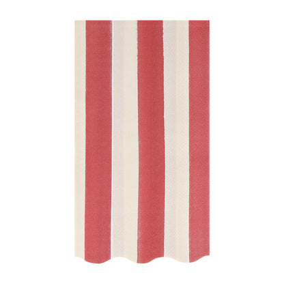Berry red fall stripe guest towel napkin with wavy edge by Meri Meri, available at Confetti My Party and ships across Canada & USA.