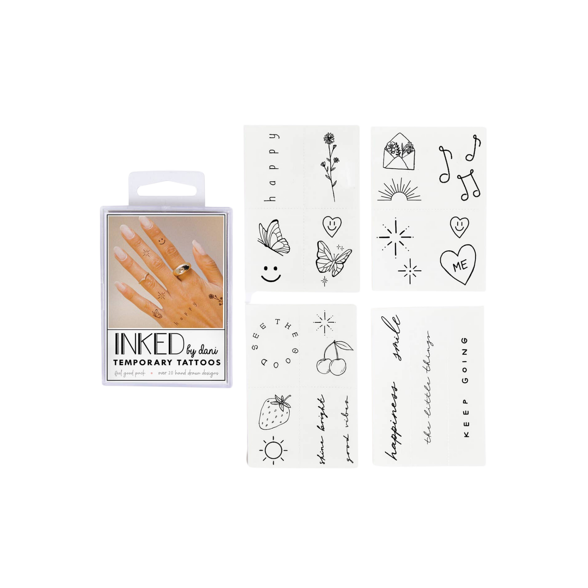 feel good temporary tattoo pack by inked by dani