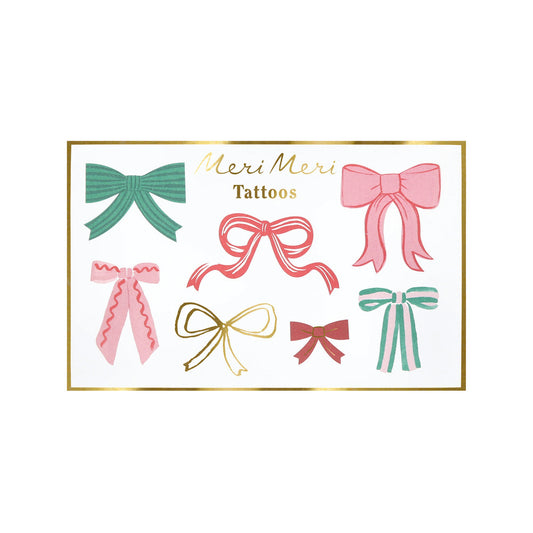 FESTIVE BOWS TEMPORARY TATTOOS BY MERI MERI.