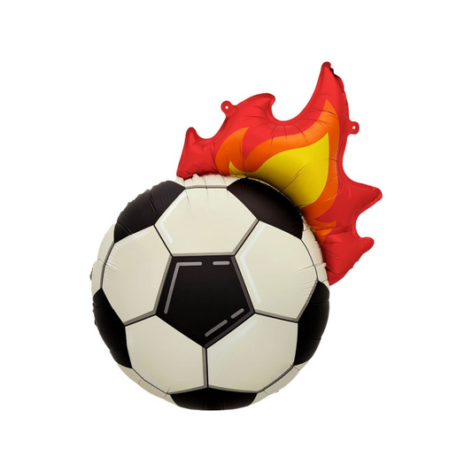 SOCCER BALL WITH FLAME FOIL BALLOON
