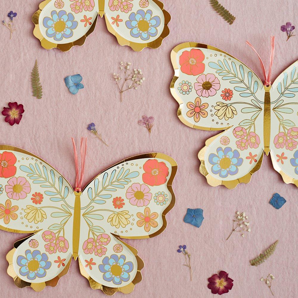 floral butterfly napkins by meri meri 
