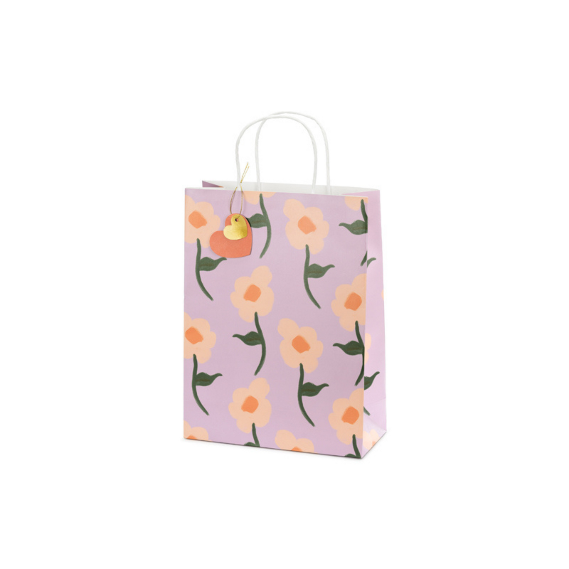 purple gift bag with yellow flowers