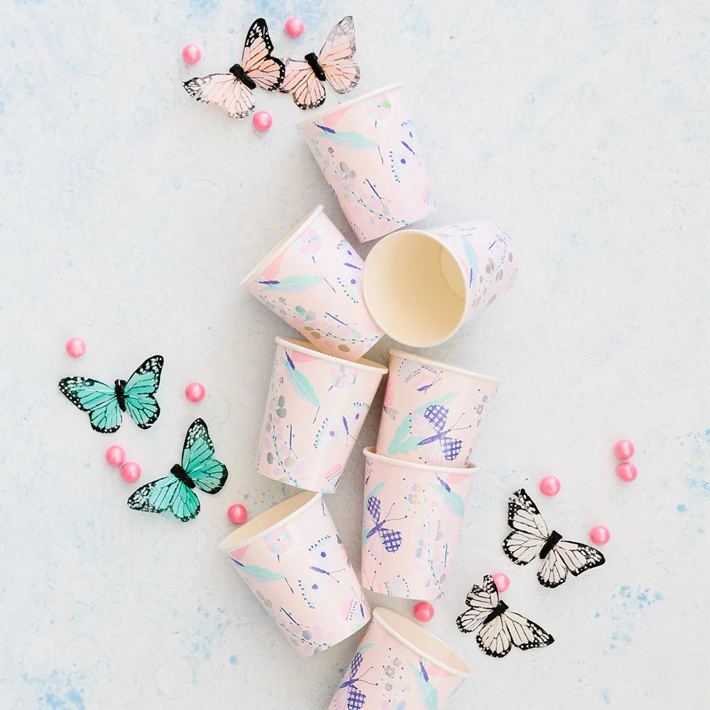 flutter butterfly 9oz cups by Jollity & co.