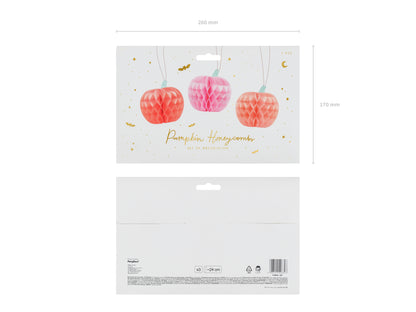 Packaged set of 3 foldable tissue paper pumpkins, fun fall décor, ships across Canada.