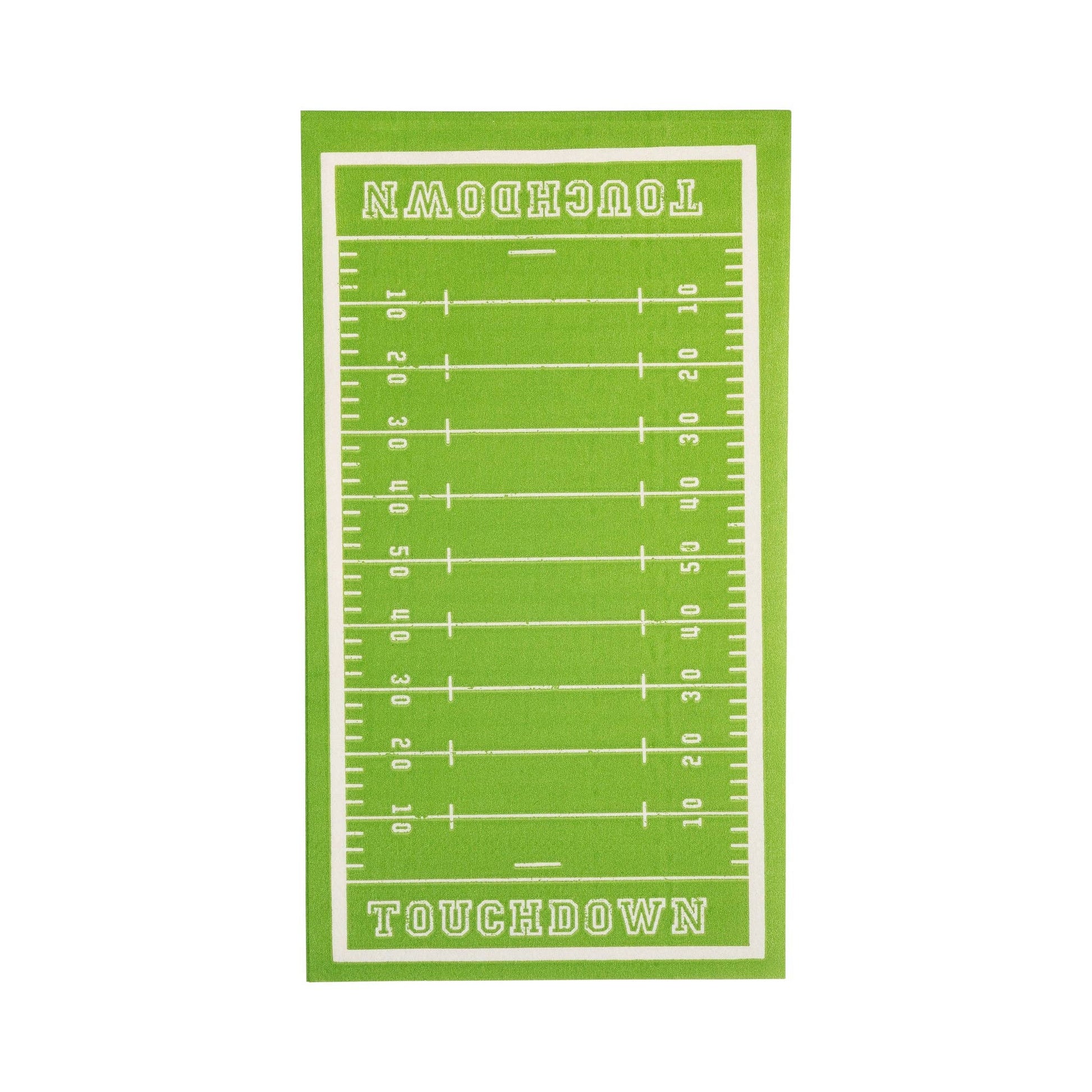 Football field dinner napkins sold in Toronto at Confetti My Party, a fun detail for game day and sports-themed decor
