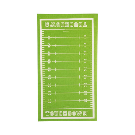 Football field dinner napkins sold in Toronto at Confetti My Party, a fun detail for game day and sports-themed decor