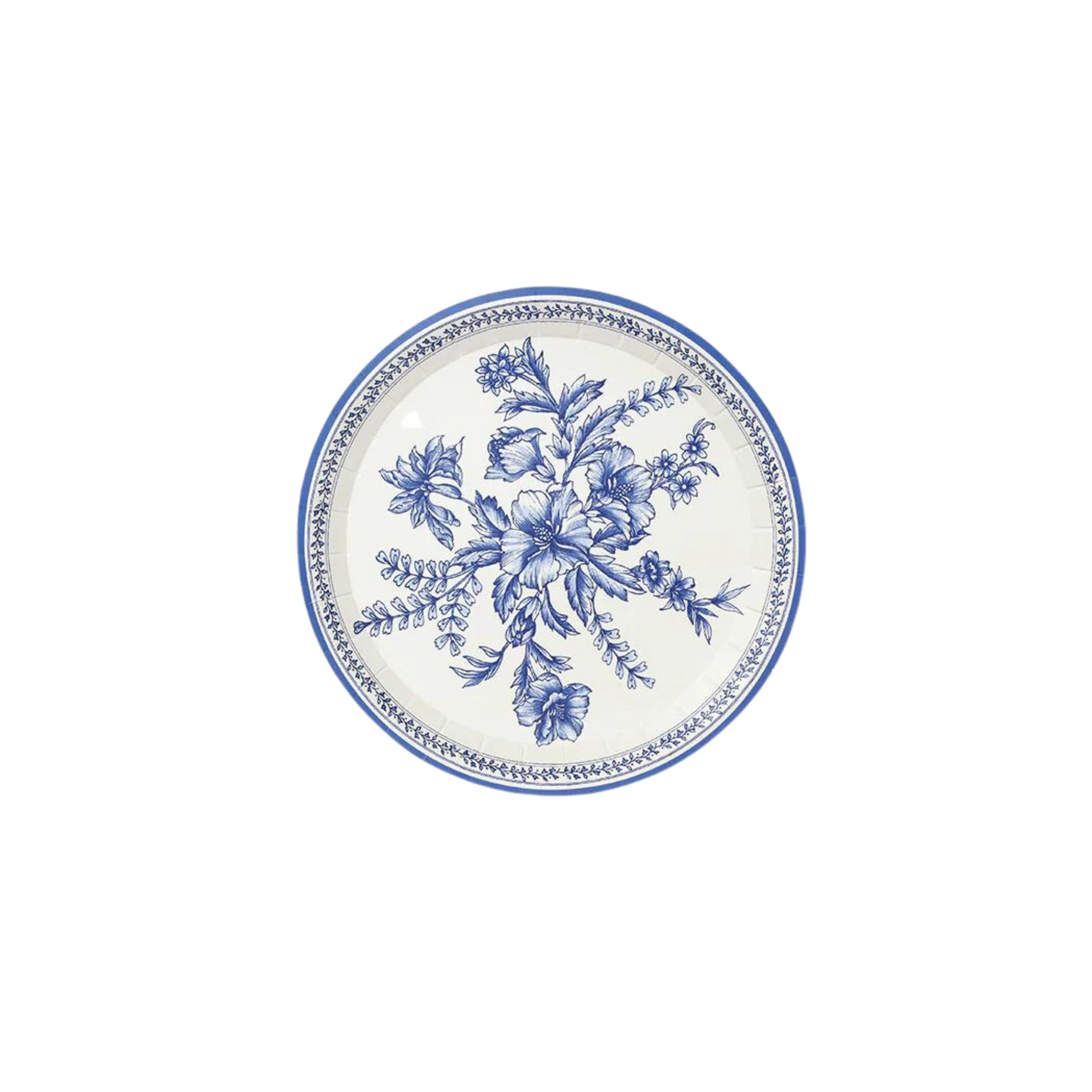French Toile Large Paper Plates