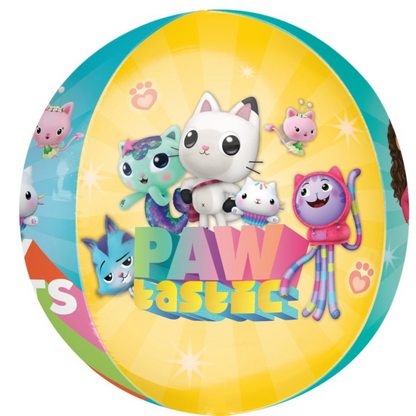Gabby’s Dollhouse Orbz foil balloon featuring Gabby and her kitty friends, perfect for birthday parties in Toronto.