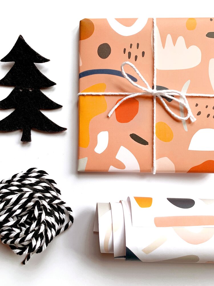 fun terracotta coloured gift wrap sheets