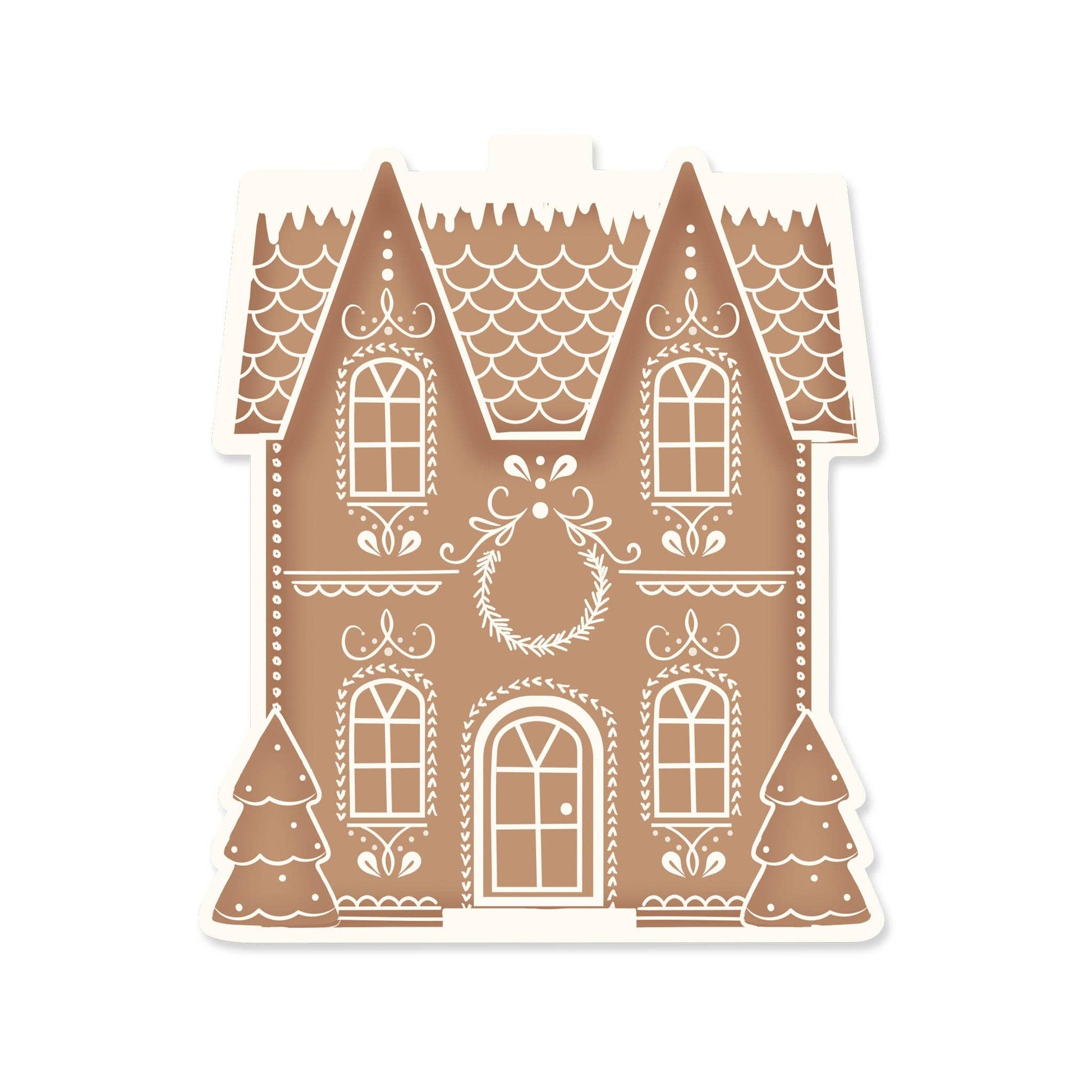 Eco-friendly bamboo tray shaped like a gingerbread mansion, perfect for holiday parties and Christmas entertaining in Toronto.