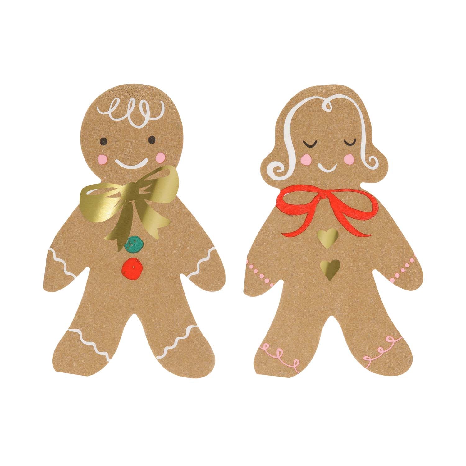 gingerbread boy and girl napkins pack of 16 sold in Toronto By Meri Meri ships Canada wide.