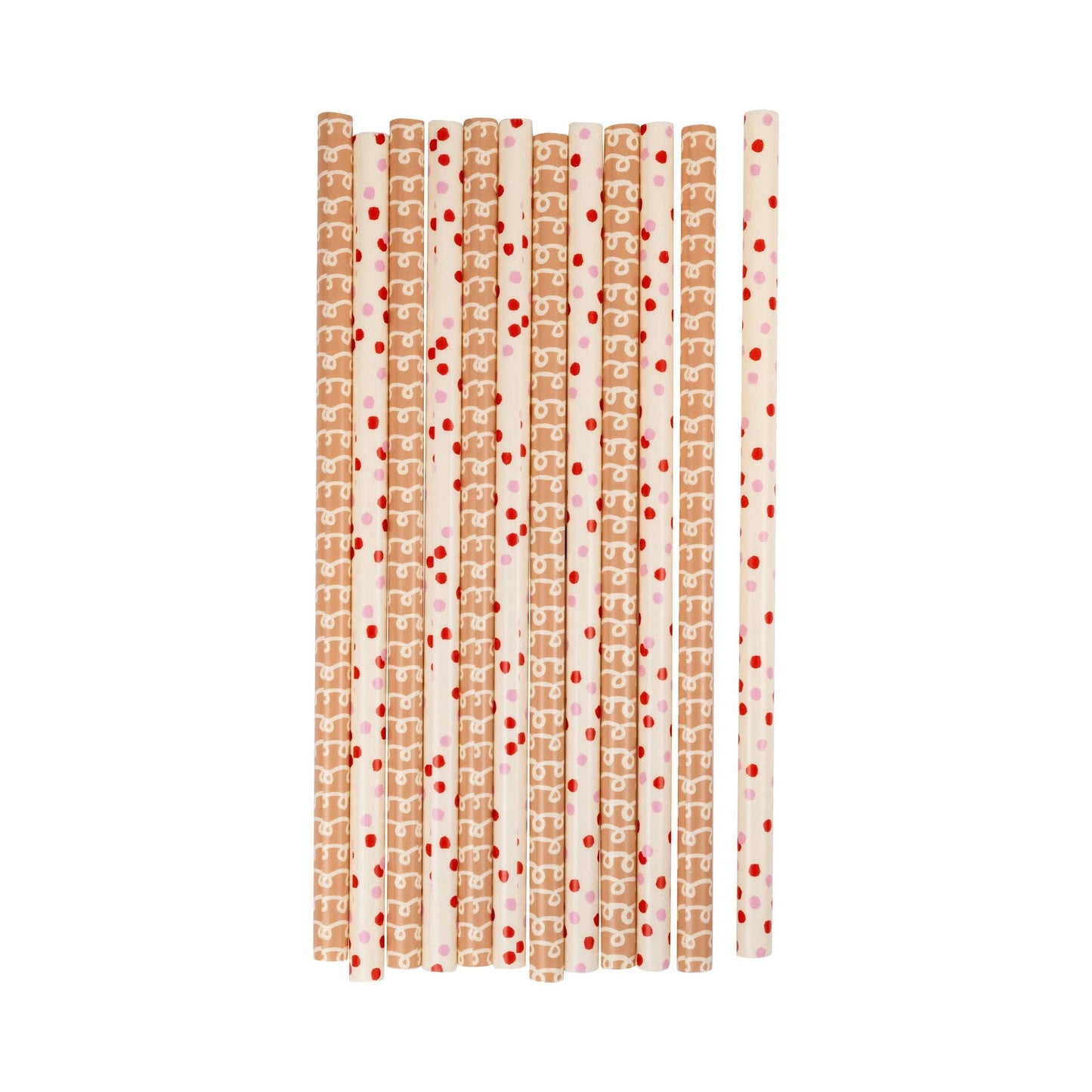 Pack of 12 gingerbread inspired reusable straws. 6 of each design. Pick up at our store and fast shipping Canada-wide.