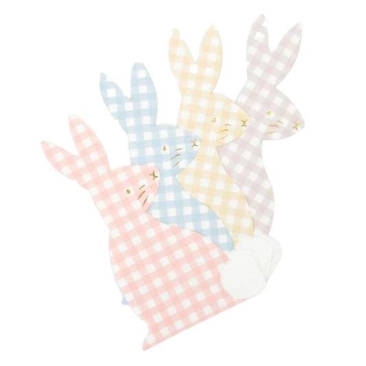 gingham bunny napkins by Mer Meri - Pack of 16 in 4 colours