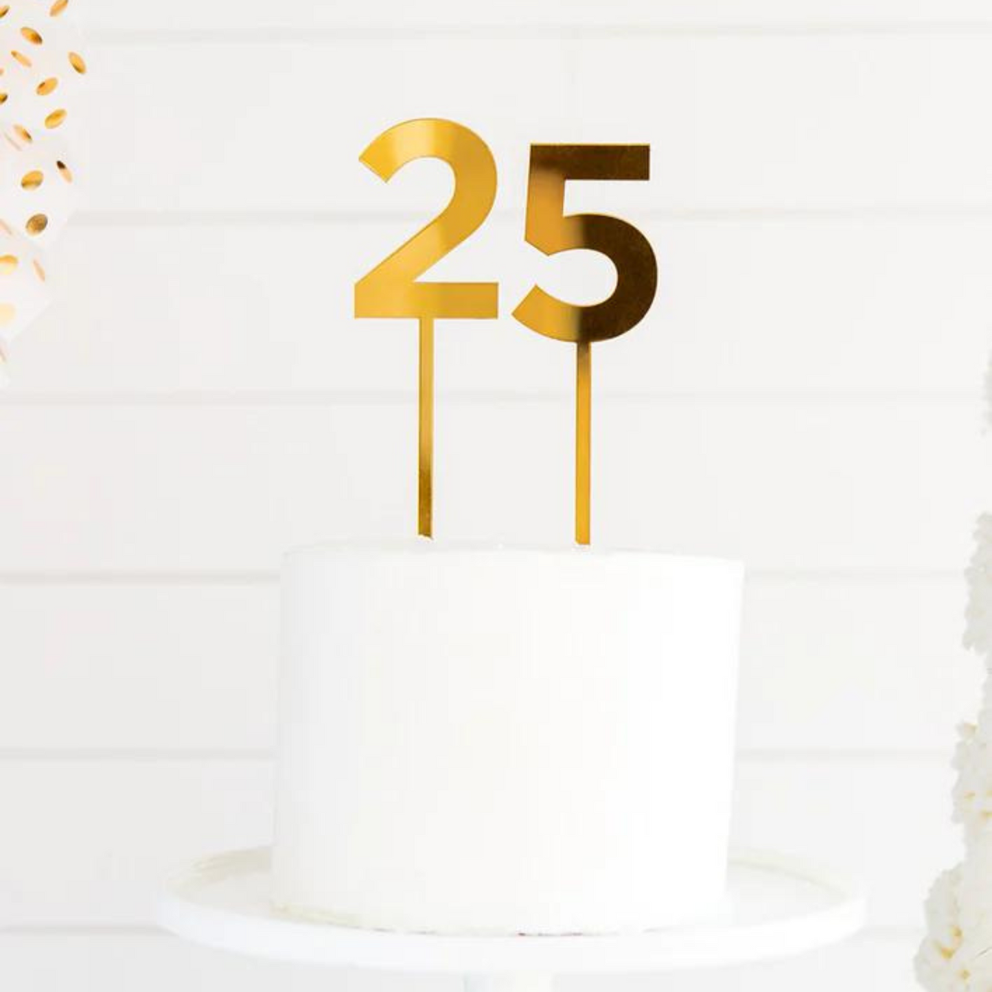 GOLD ACRYLIC NUMBER CAKE TOPPER