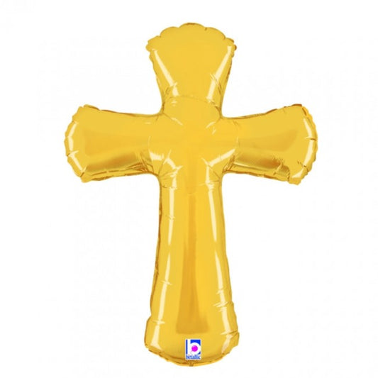 gold cross foil balloon - sacrament season