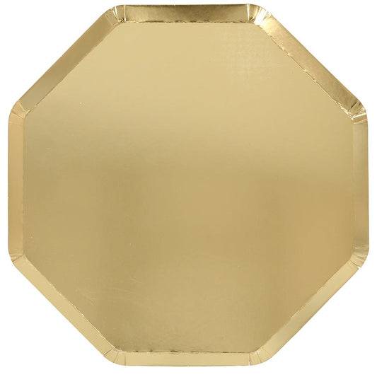 octagon gold dinner plates by meri meri