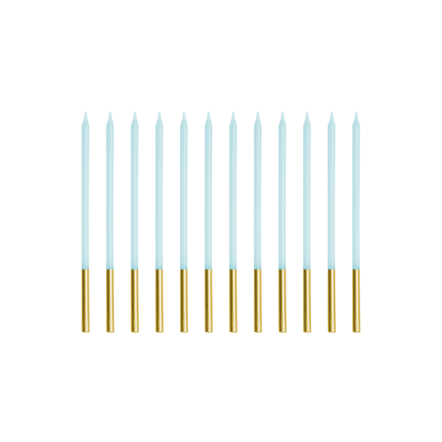 GOLD DIPPED LIGHT BLUE BIRTHDAY CANDLES