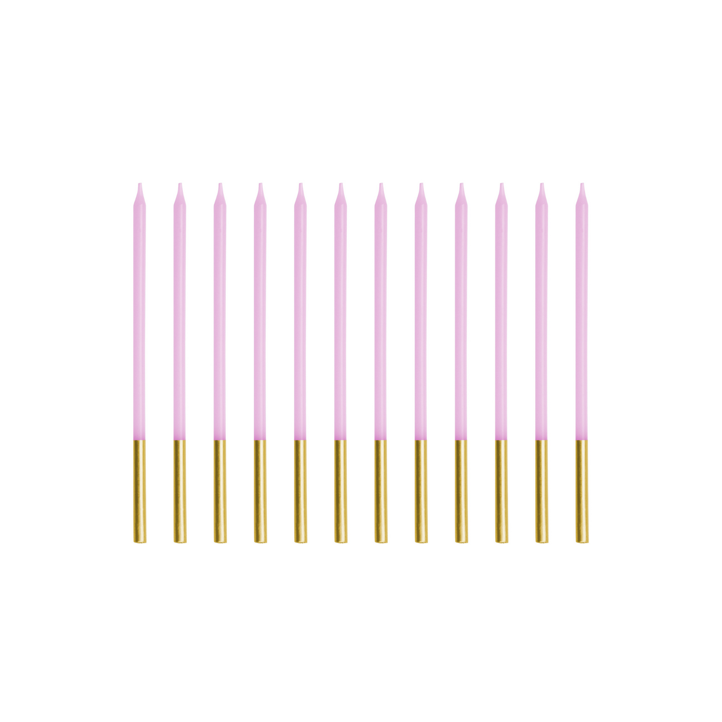 lilac birthday candles with gold dipped ends