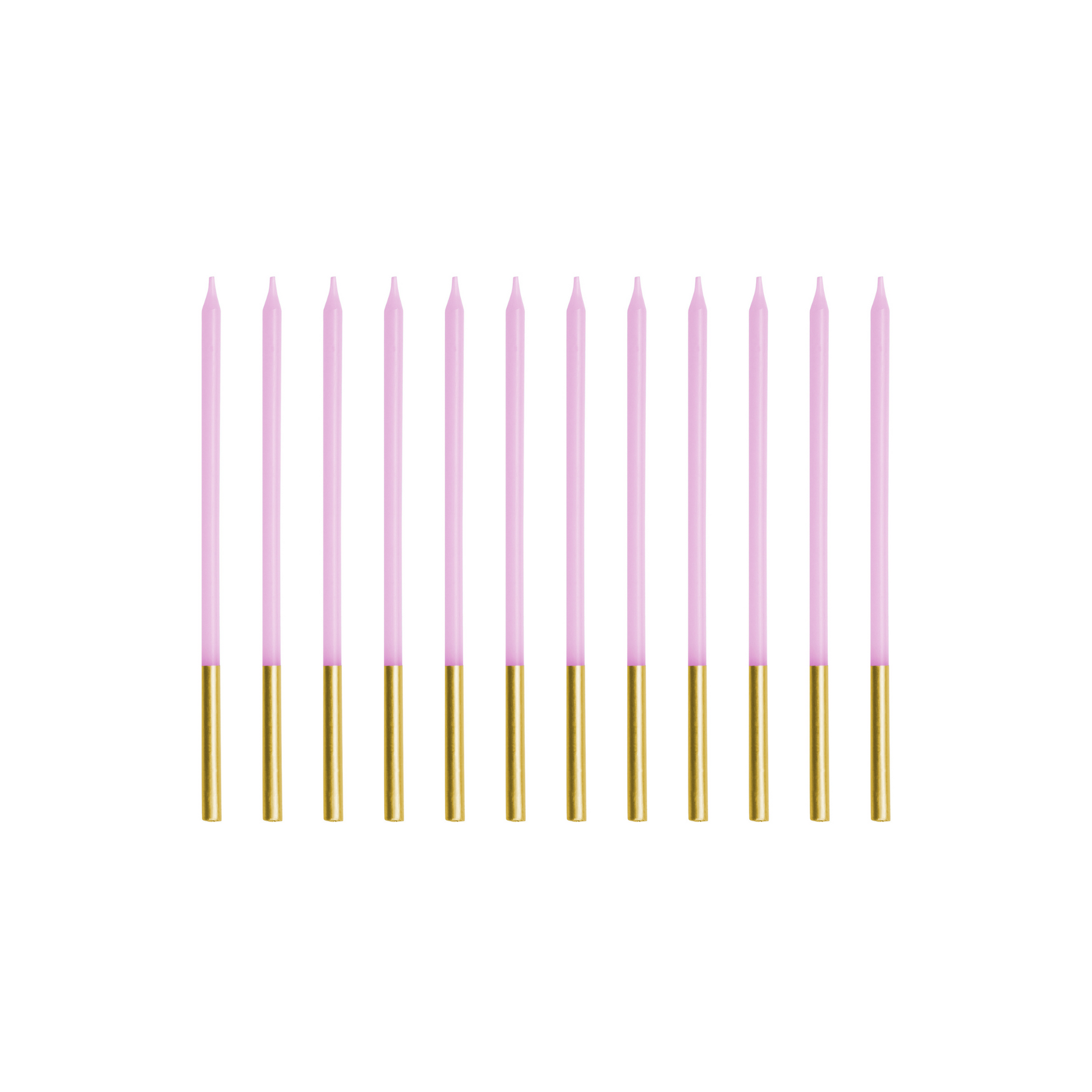 lilac birthday candles with gold dipped ends