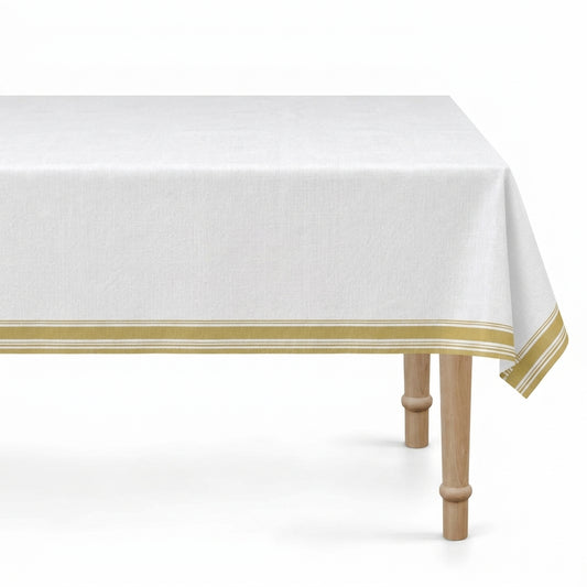 WHITE & GOLD TABLE COVER