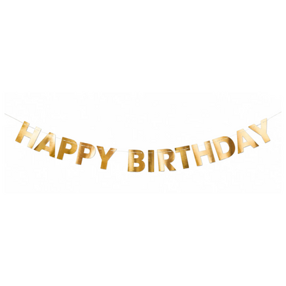 GOLD HAPPY BIRTHDAY BANNER