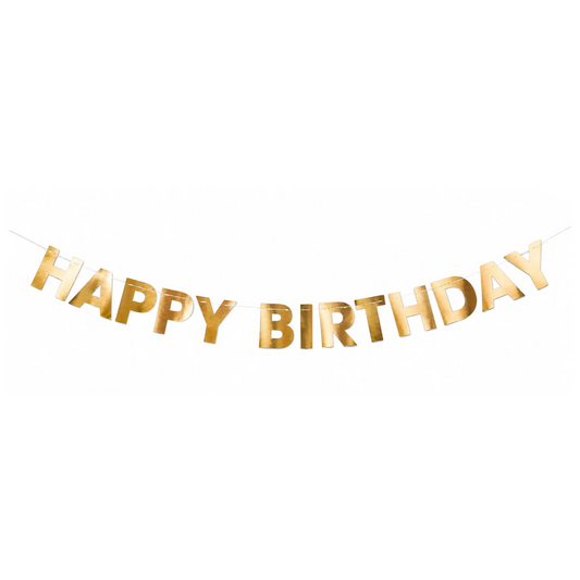 GOLD HAPPY BIRTHDAY BANNER
