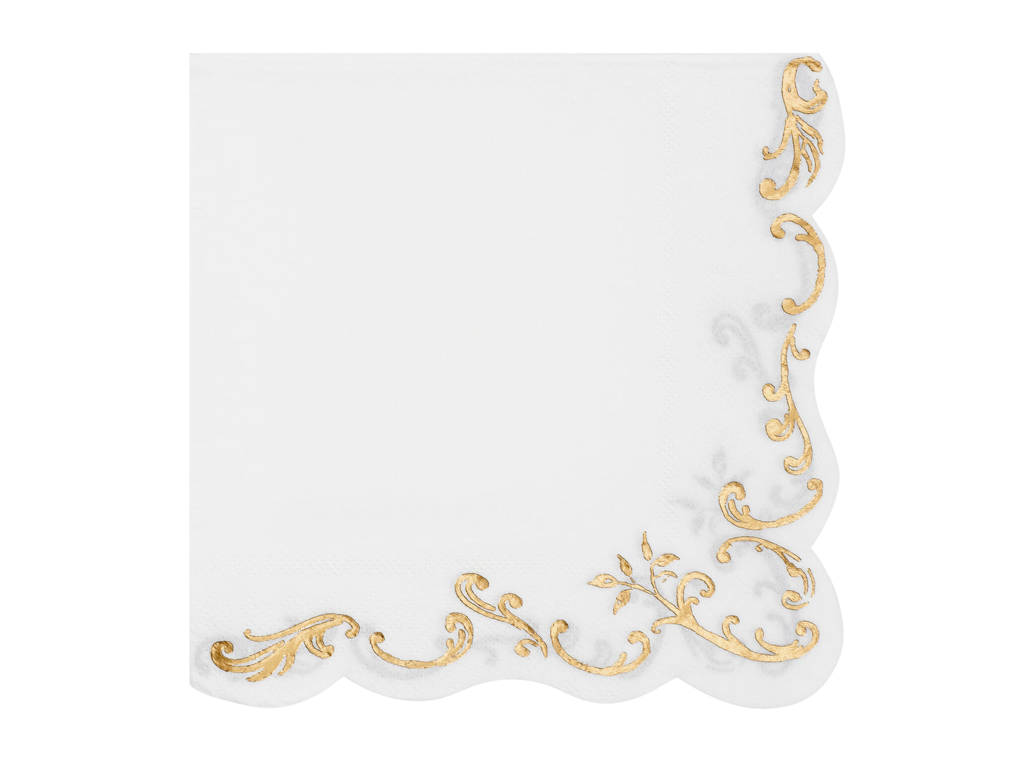 gold ornate scalloped napkins - pack of 12