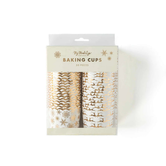 gold reindeer snack cups