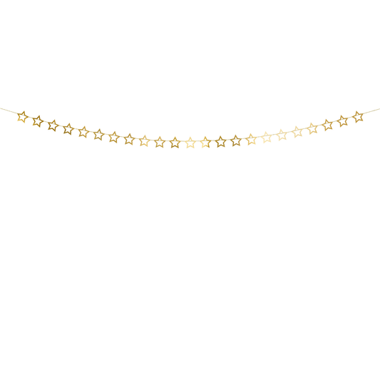 Metallic gold star paper garland available in Toronto and shipping across Canada
