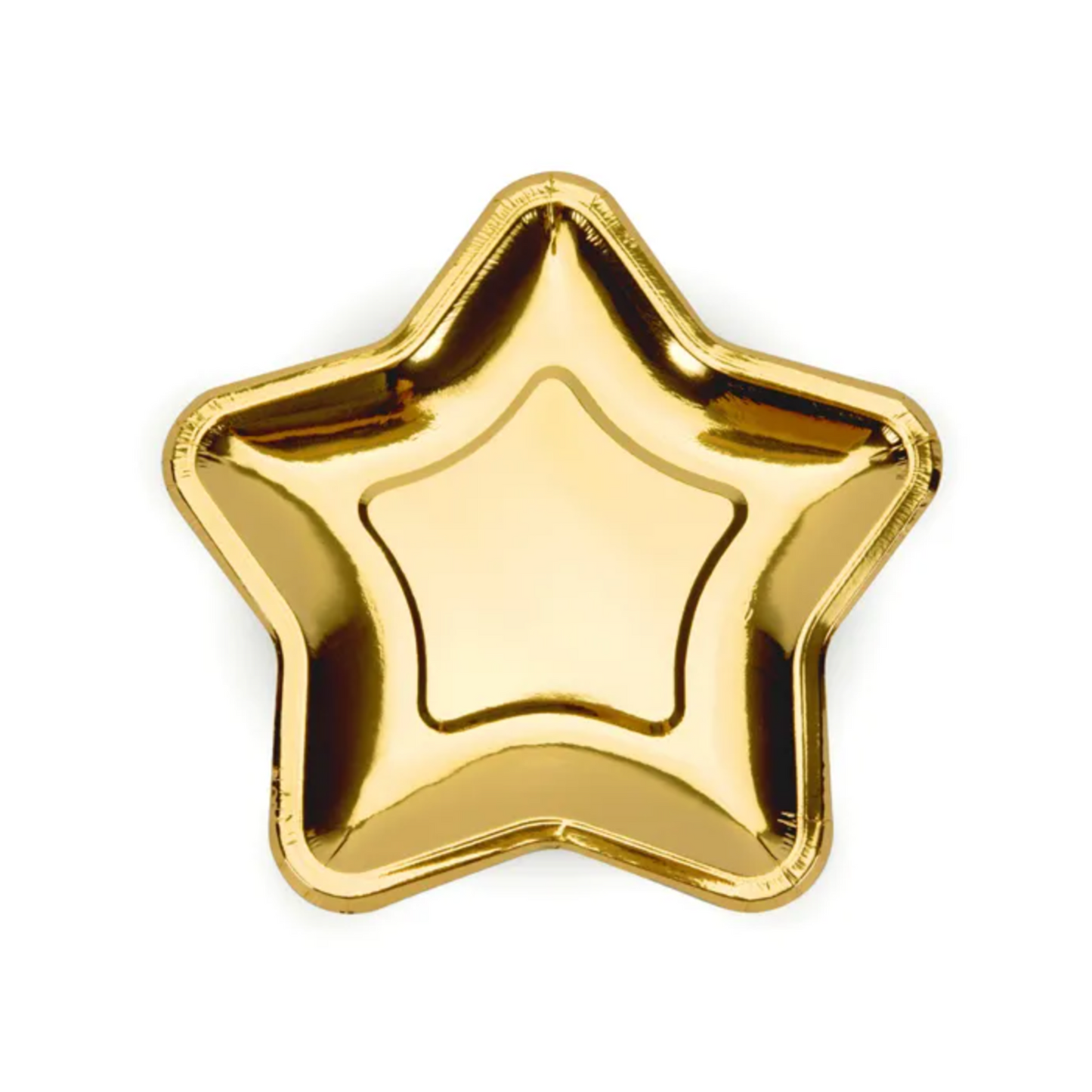 gold star shaped paper plate