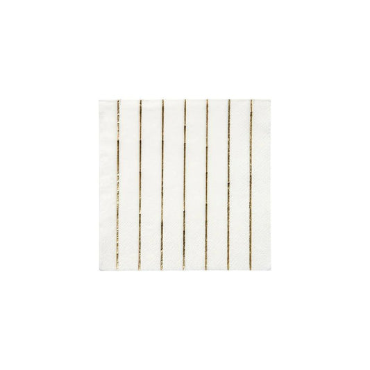 gold stripe cocktail napkins by Meri Meri -pack of 16