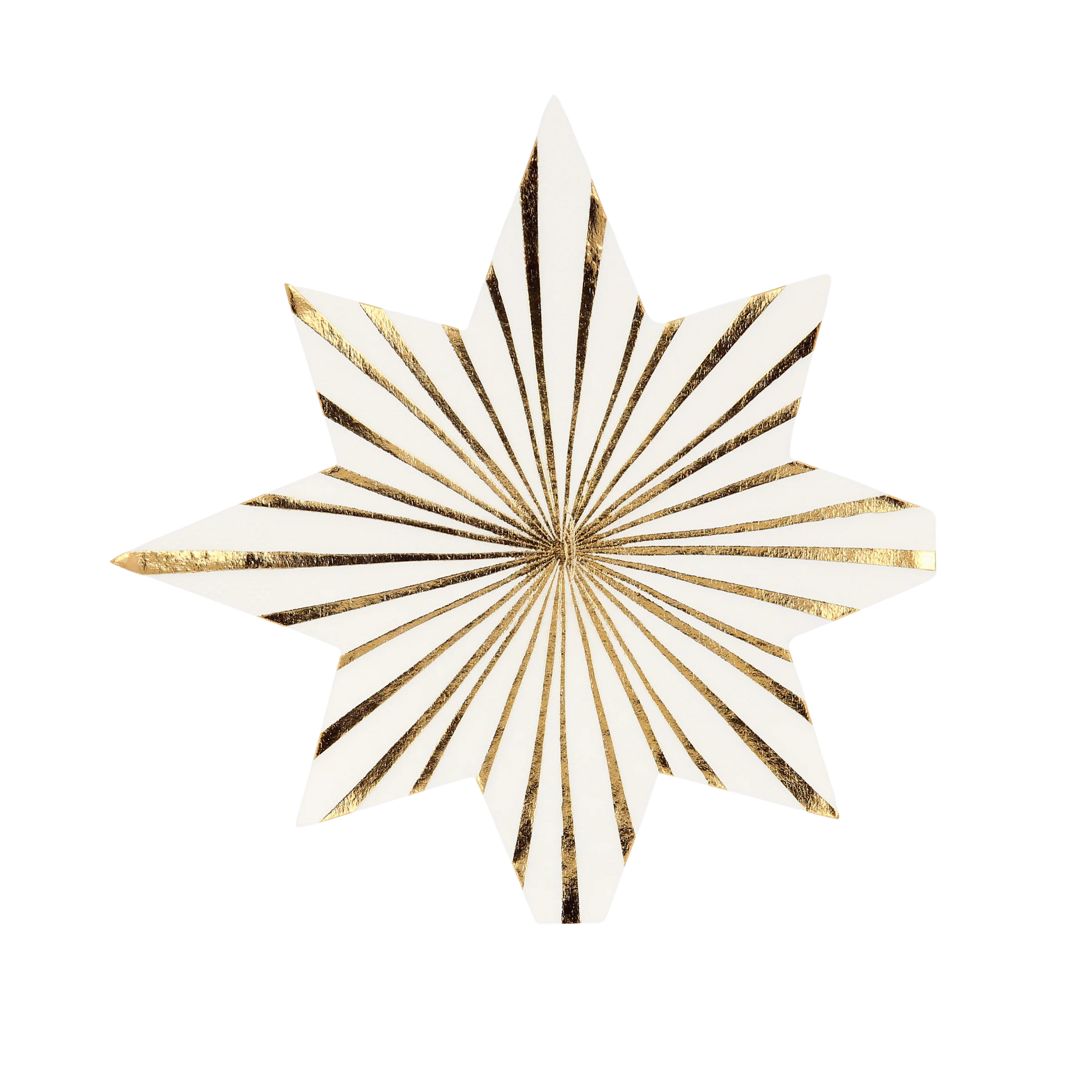 Gold stripe star napkins by Meri Meri sold in Toronto at Confetti My Party - pack of 16 napkins.