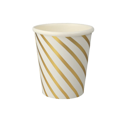 gold and white swirl paper cups by meri meri