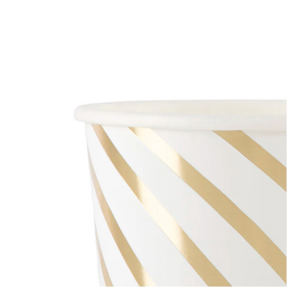 gold and white swirl paper cups by meri meri