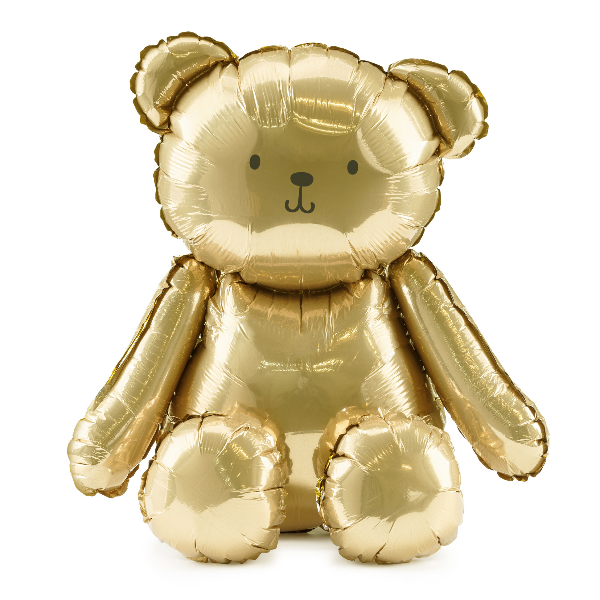 Gold teddy bear foil balloon, perfect for baby showers, birthdays, and party decor in Toronto.