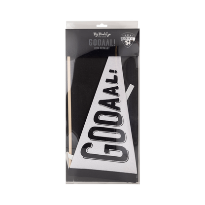 Packaged GOOOAL felt soccer pennant available in Toronto and shipping across Canada
