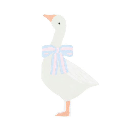 Goose shaped paper napkins by Meri Meri with pastel bow detail available at our Toronto party shop