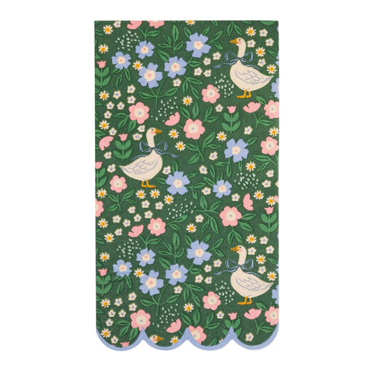 Goose floral dinner napkins with pastel flowers and whimsical goose design, sold in Toronto at Confetti My Party