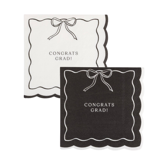 BOW CONGRATS GRAD COCKTAIL NAPKINS