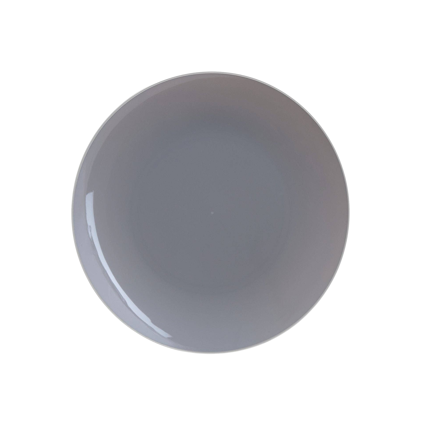 GRAY & SILVER ROUND REUSABLE DESSERT PLATES | 10 PIECES