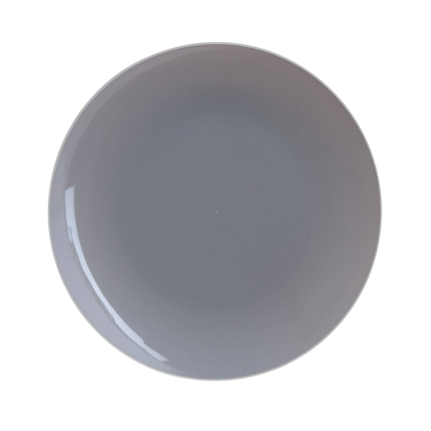 GRAY & SILVER ROUND REUSABLE DINNER PLATES | 10 PIECES