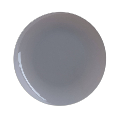 GRAY & SILVER ROUND REUSABLE DINNER PLATES | 10 PIECES