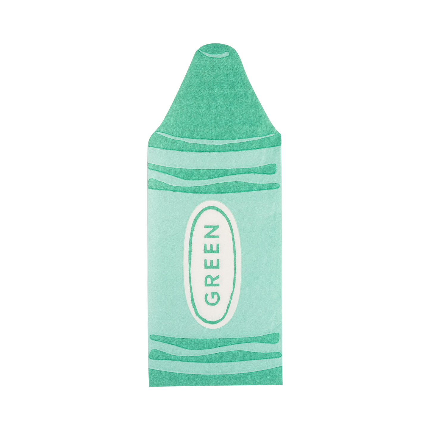 Green crayon-shaped dinner napkin