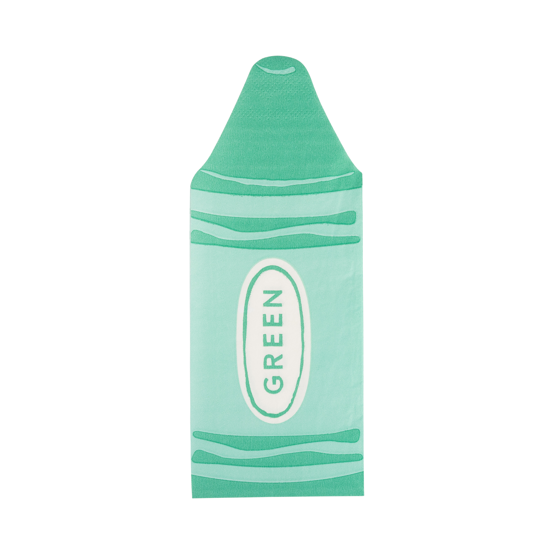 Green crayon-shaped dinner napkin