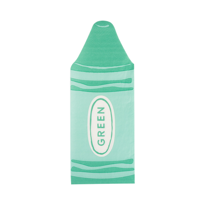 Green crayon-shaped dinner napkin