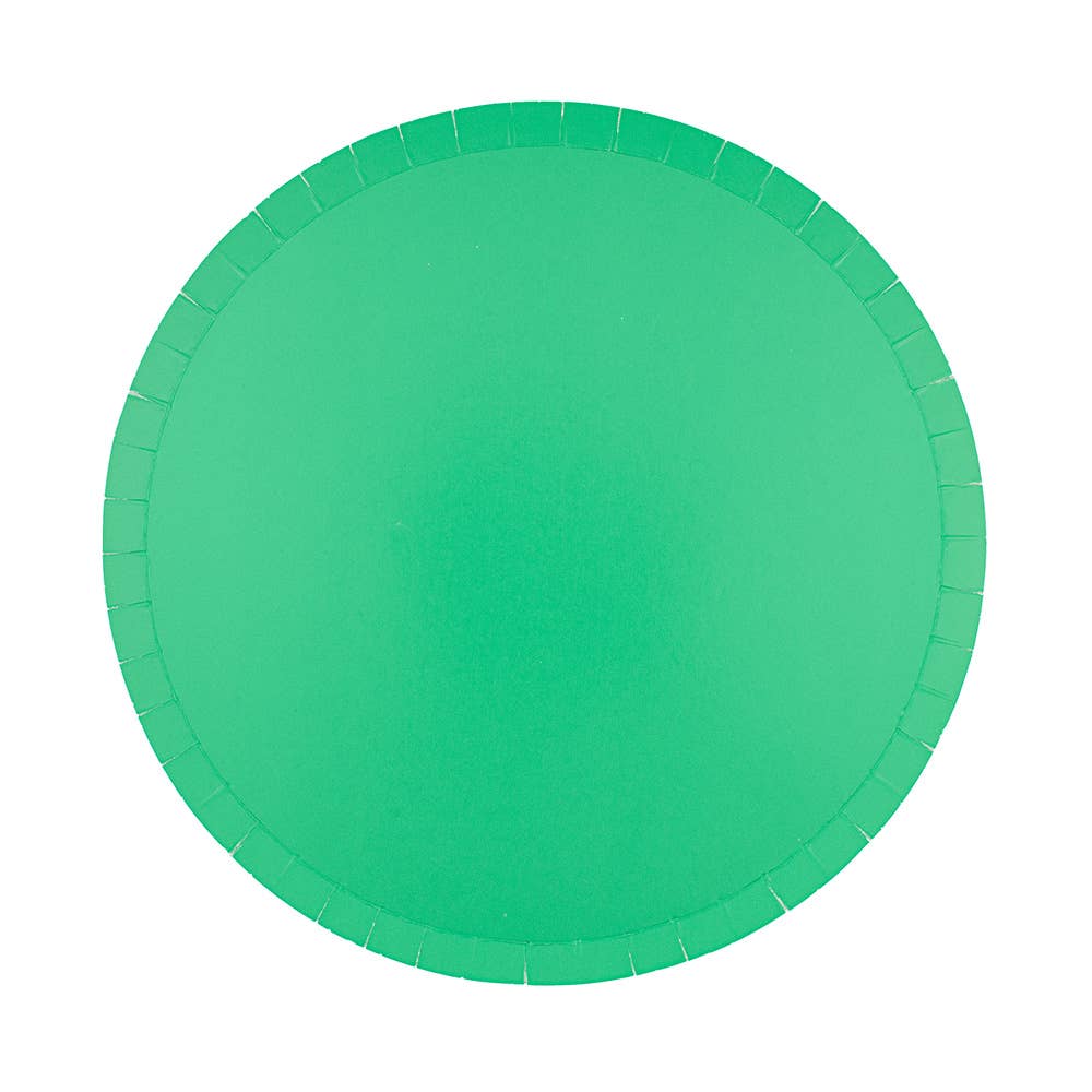 pack of 8 round green grass paper dinner plates 