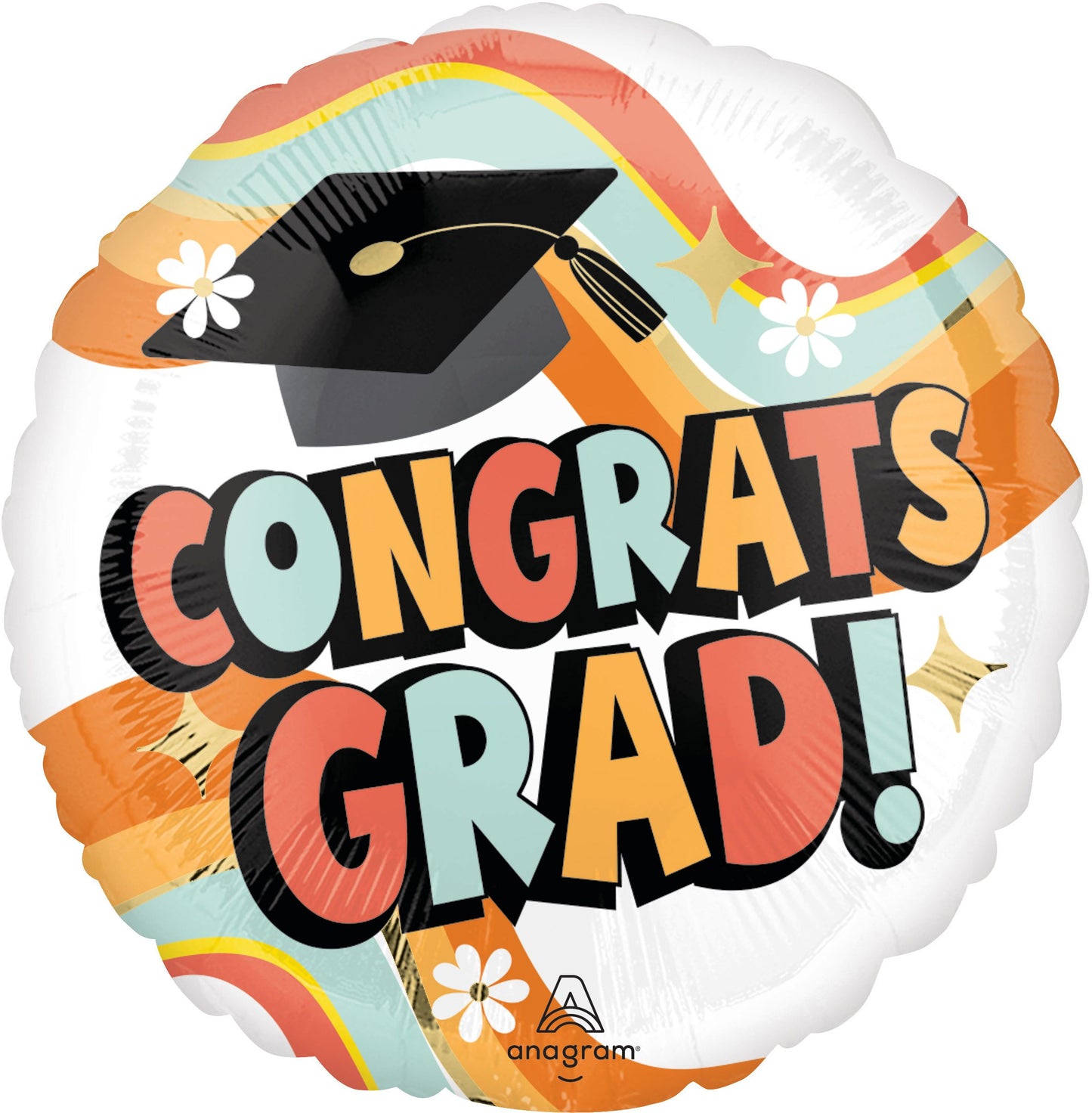 GROOVY CONGRATS GRAD STANDERD FOIL BALLOON