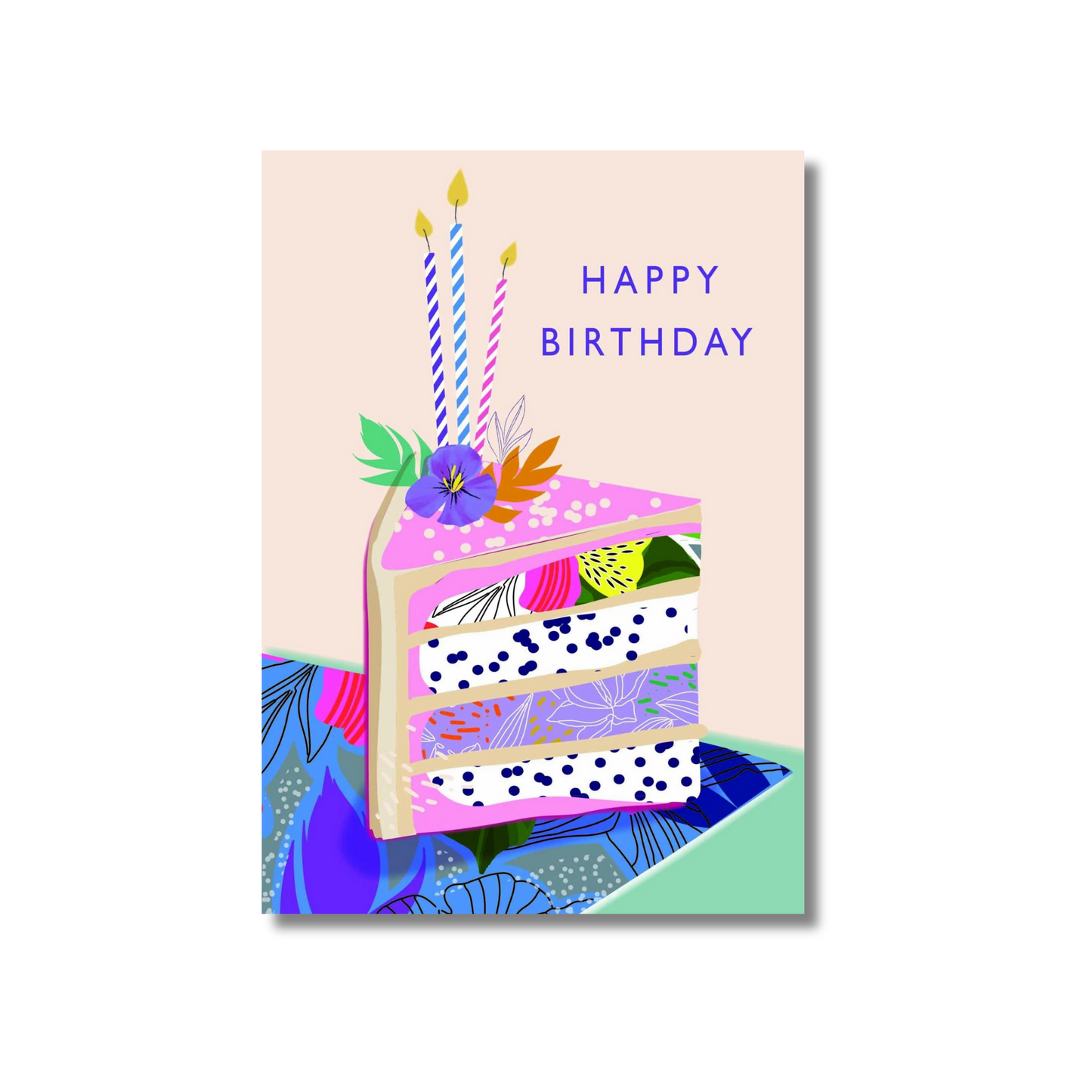 HAPPY BIRTHDAY CAKE GREETING CARD